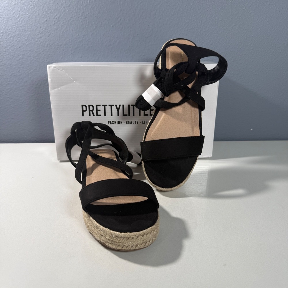 PrettyLittleThing Espadrille Sandals Womens  Lace Up Platform. Eu size 37